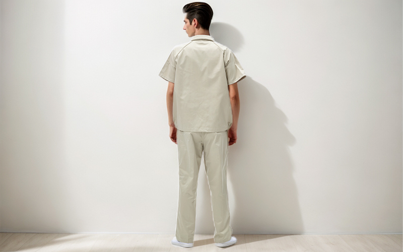 Thickened anti-static short-sleeved work clothes with collar