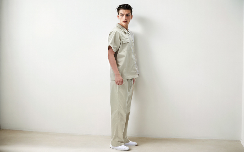 Thickened anti-static short-sleeved work clothes with collar