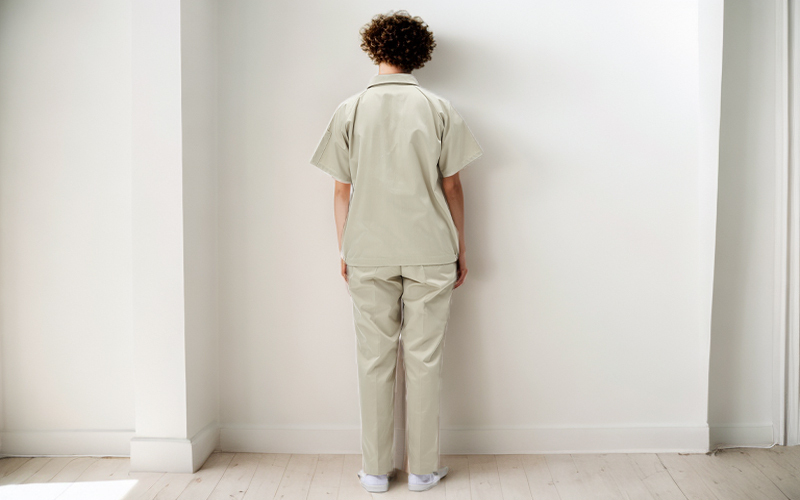 Thickened anti-static short-sleeved work clothes with collar