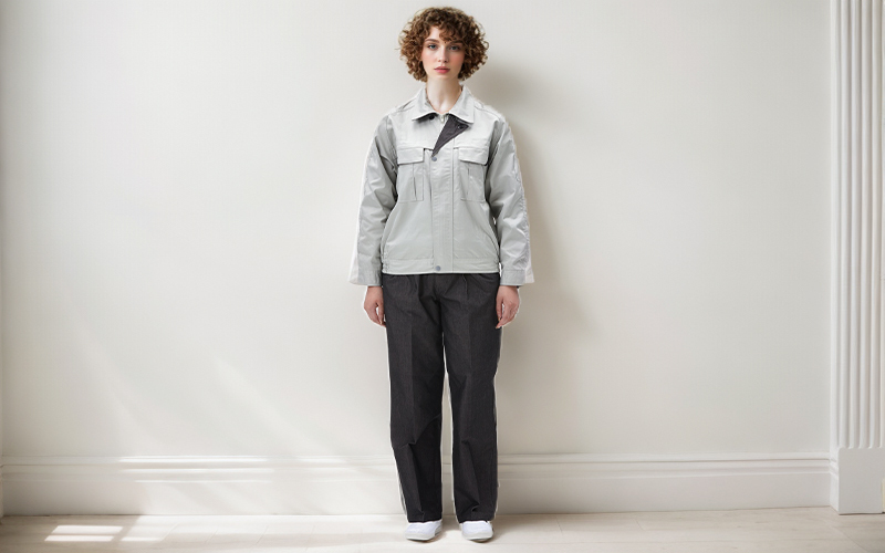 Anti-static long-sleeved suit with collar