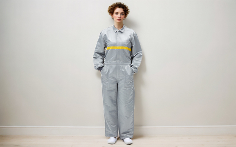 Flame retardant anti-static collared long-sleeved jumpsuit
