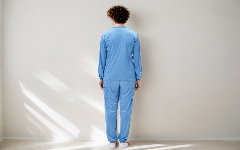 Anti-static crew-neck long-sleeved knitted underwear