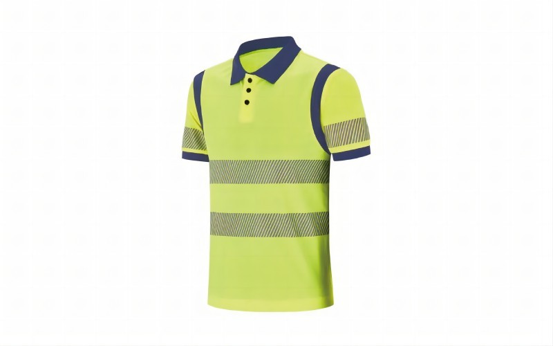 Flame-retardant anti-static high-visibility short-sleeved POLO shirt