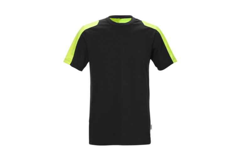 Inherently flame retardant color contrast short-sleeved T-shirt