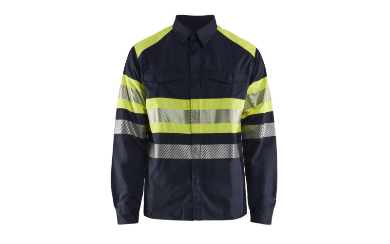 Flame-retardant color contrasting reflective shirt