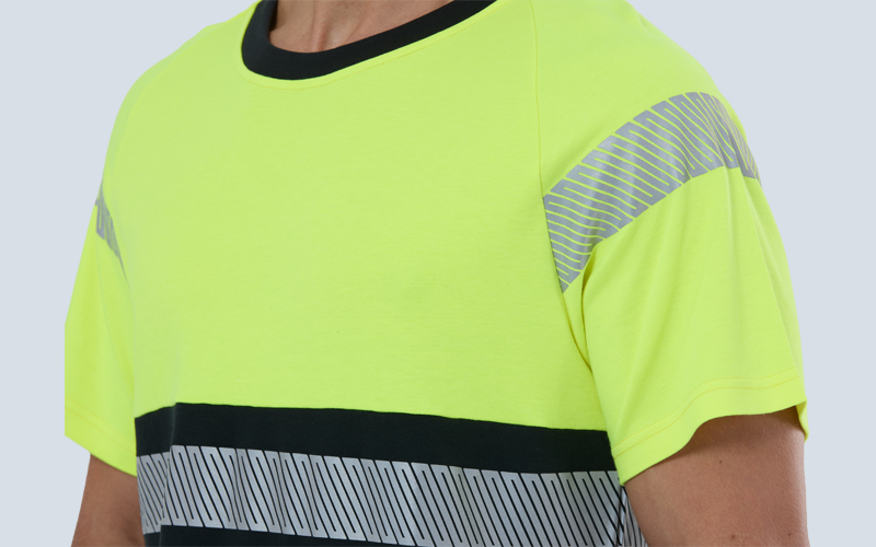 Camiseta refletiva de alta visibilidade inerentemente retardante de chamas