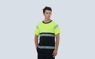 Inherently flame retardant High-visibility reflective T-shirt