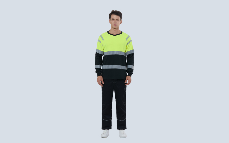Inherently Flame retardant high visibility long sleeved T-shirt