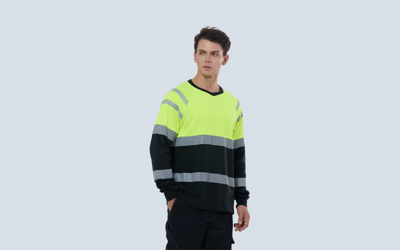 Inherently Flame retardant high visibility long sleeved T-shirt