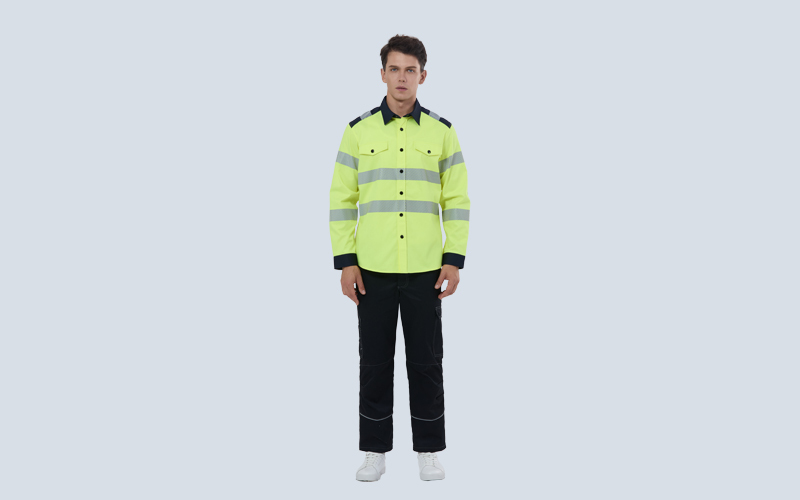 Flame-retardant high-visibility multicolor shirt