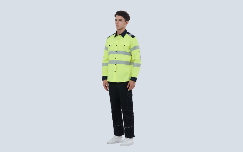 Flame-retardant high-visibility multicolor shirt