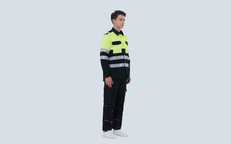 Flame-retardant contrasting colors reflective shirt