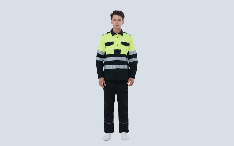 Flame-retardant contrasting colors reflective shirt