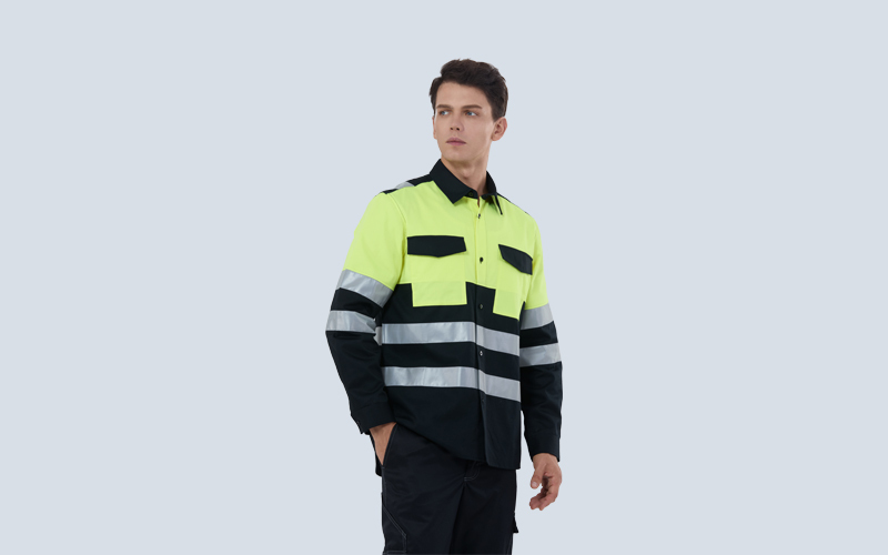 Flame-retardant contrasting colors reflective shirt