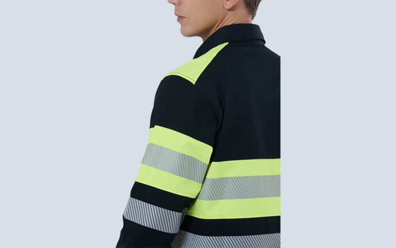 Flame-retardant color contrasting reflective shirt