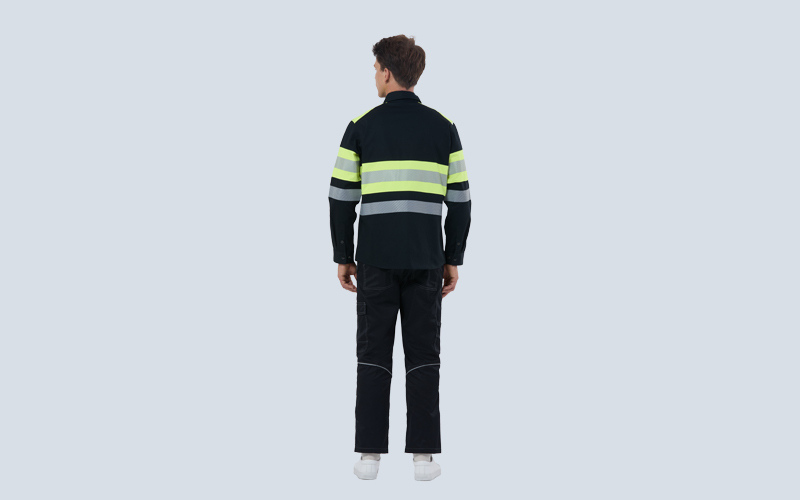 Flame-retardant color contrasting reflective shirt