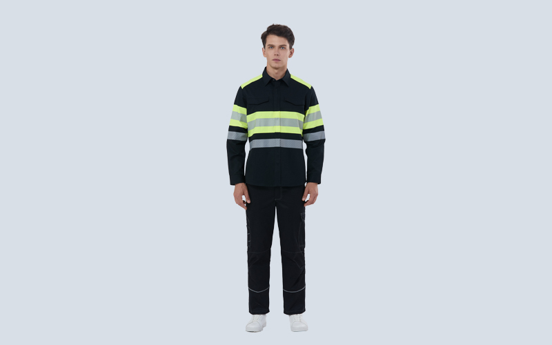 Flame-retardant color contrasting reflective shirt