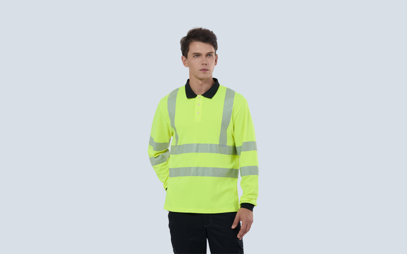Flame Retardant And Antistatic High-visibility Long-sleeved Polo Shirt