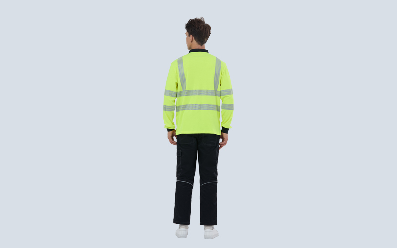 Flame Retardant And Antistatic High-visibility Long-sleeved Polo Shirt