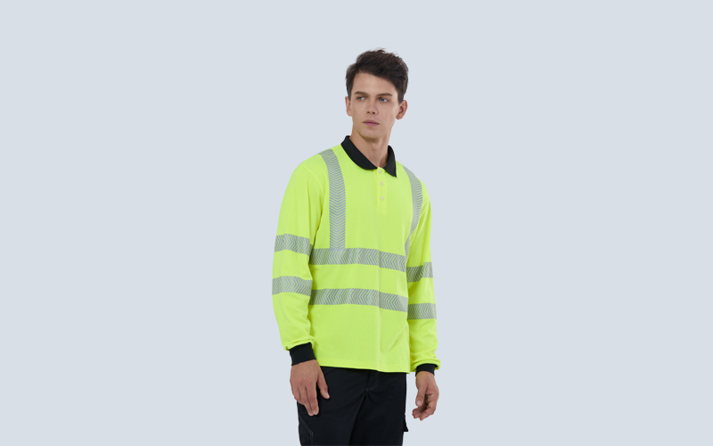 Flame Retardant And Antistatic High-visibility Long-sleeved Polo Shirt