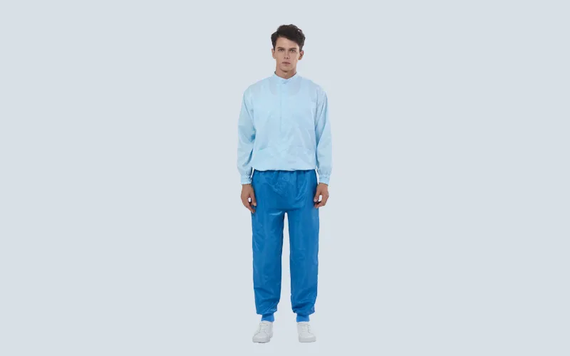 Roupa antiestática para sala limpa com gola alta de alta densidade