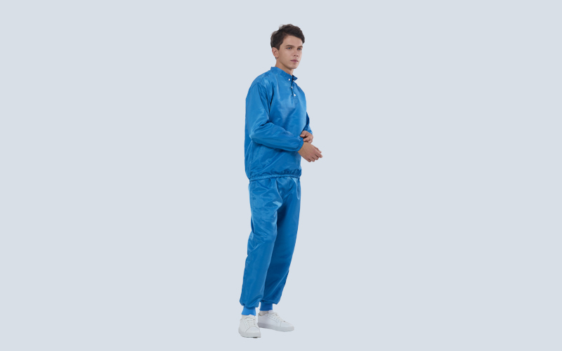 Half Placket Antistatic Cleanroom Clothing