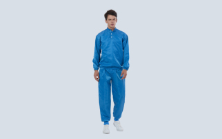 Half Placket Antistatic Cleanroom Clothing