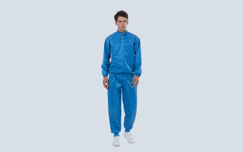 Half Placket Antistatické oblečení pro čisté prostory