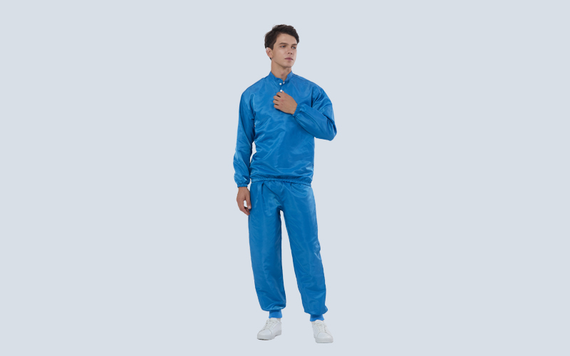 Half Placket Antistatic Cleanroom Clothing