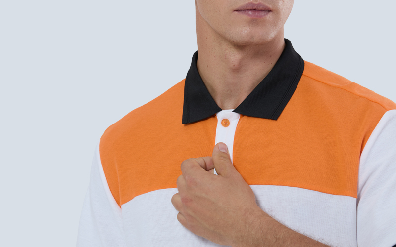 Kurzarm-Poloshirt in Kontrastfarbe