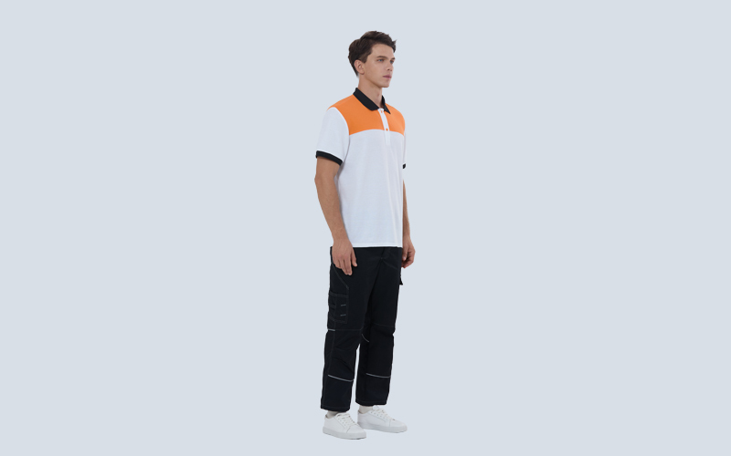 Kurzarm-Poloshirt in Kontrastfarbe