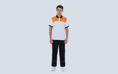 Kurzarm-Poloshirt in Kontrastfarbe