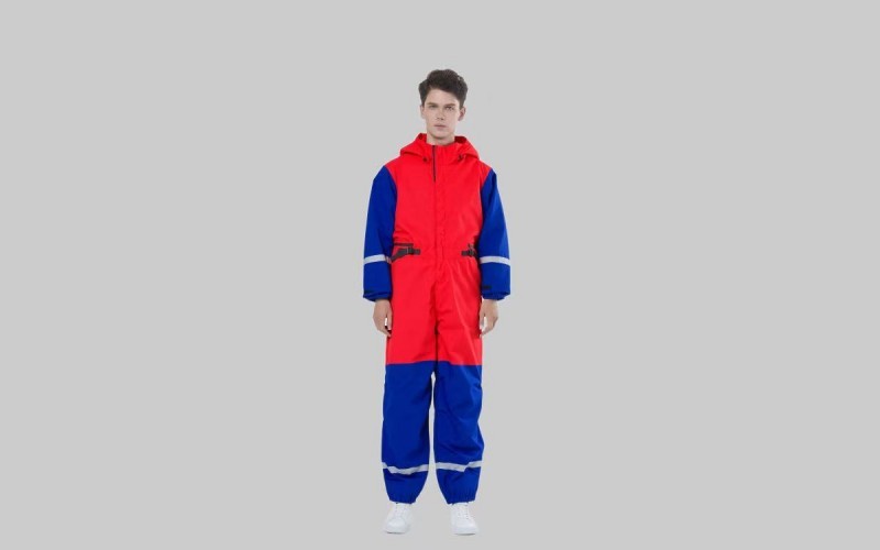 Combinaison anti-coupure haute visibilité avec capuche