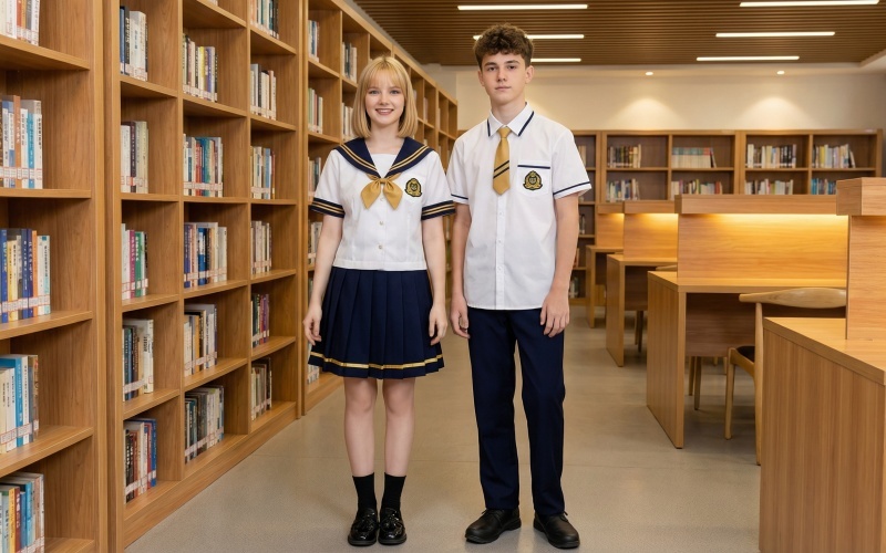 Premium Combed Cotton Woven Formal Uniform for Primary & Secondary Students