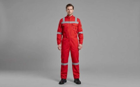 Огнестойкий спецкомбинезон из чистого хлопка, обеспечивающий высокую видимость.