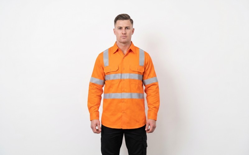 Chemises de travail réfléchissantes de sécurité OEM, uniformes industriels