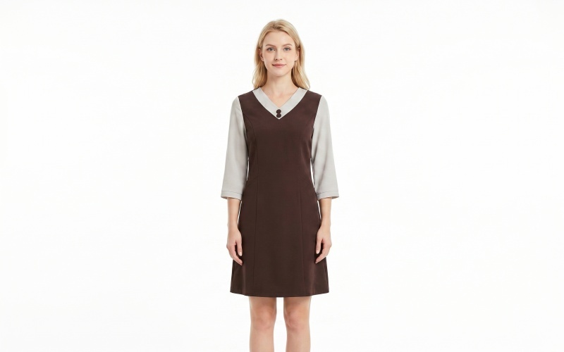 Restaurant Uniform Dress with Embroidery