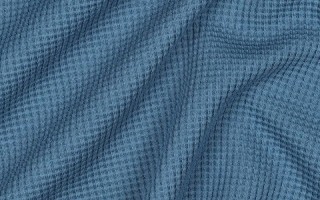 Denim Blue Organic Waffle Jersey Fabric