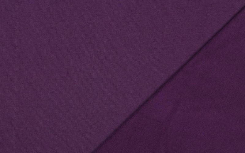 Polaire extensible en coton biologique couleur aubergine