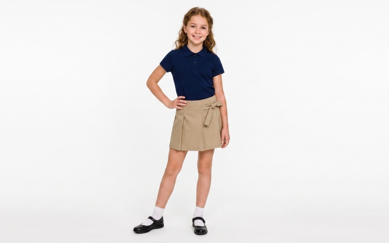卸売りのネイビープリーツスクータースカート（女の子用スクールユニフォーム）