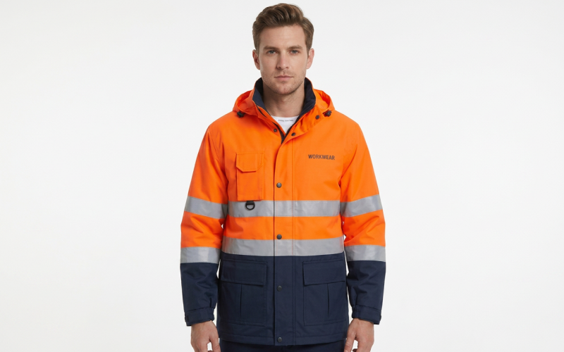 Veste imperméable haute visibilité réfléchissante avec doublure polaire amovible