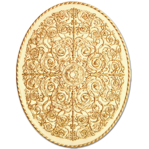Medalion sufitowy z PU pozłacany Elegance