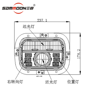 ECE 7 Inch LED Truck combination Light working light