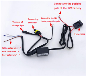 Arnés de cables modificado: Arnés de cables de la luz de haz alto y bajo de la motocicleta