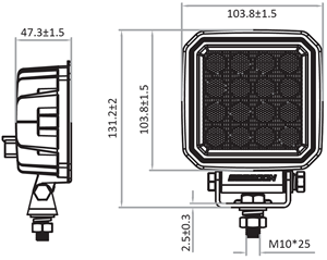 4 inch Square Work Light