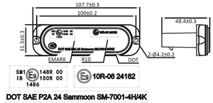 LED signal light E-MARK DOT dual certificate