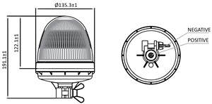 Strobe LED Warning Light HELLA connector
