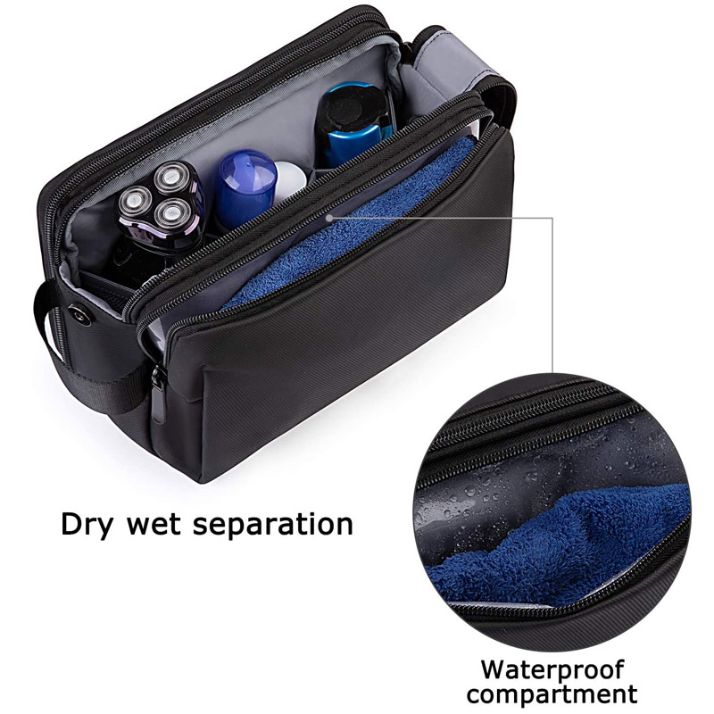 Bolsa de lavado para hombre Bolsa de aseo negra grande impermeable