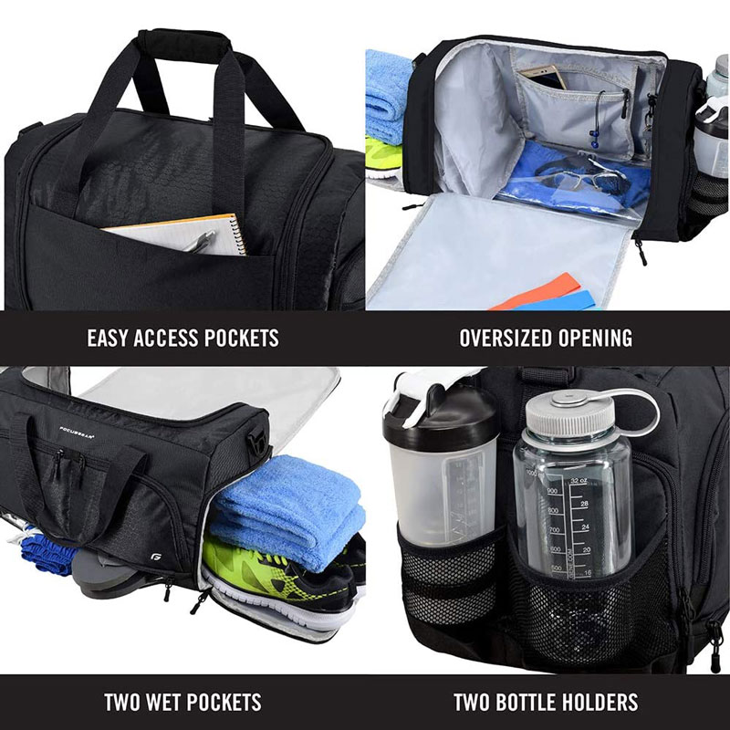 Gym Pack Organized Sports Carry Bag With Belt Holder