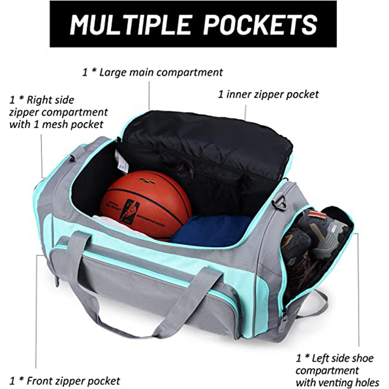 Sports Rucksack Mens Gym Duffle Bag With Wet Pocket